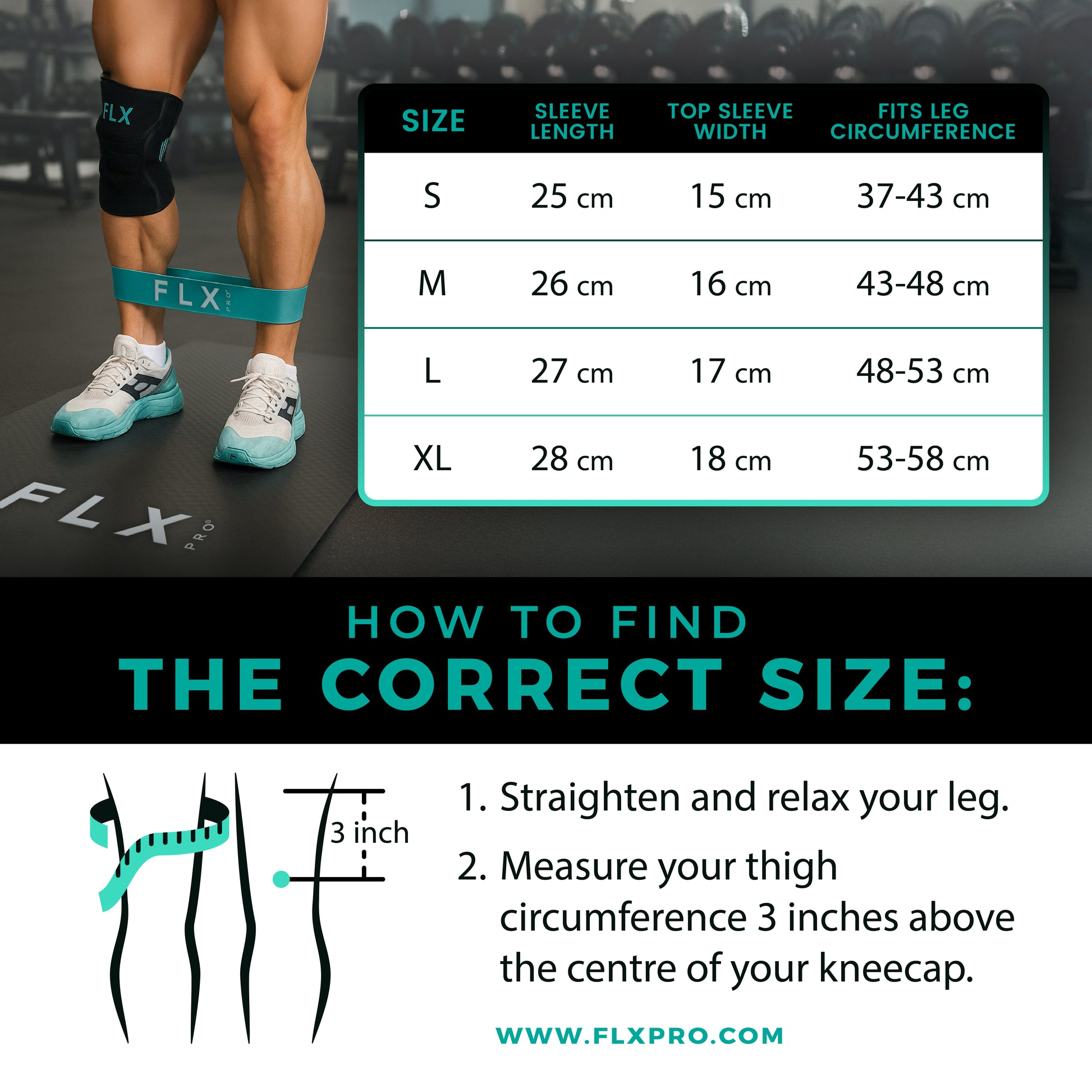 Knee Compression Sleeve Size Guide
